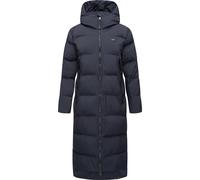 Wintermantel RAGWEAR "Patrise", Damen, Gr. XXL (44), blau (navy), Obermaterial: 100% Polyester; Innenfutter: 100% Polyester; Wattierung: 100% Polyester, bequem wadenlang, hoch geschlossener Ausschnitt