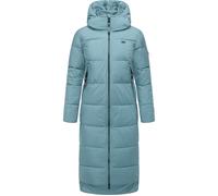 Wintermantel RAGWEAR "Patrise", Damen, Gr. XXL (44), graublau, Obermaterial: 100% Polyester; Innenfutter: 100% Polyester; Wattierung: 100% Polyester, bequem wadenlang, hoch geschlossener Ausschnitt, Ä