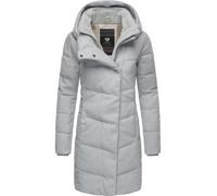 Wintermantel RAGWEAR "Pavla Coat", Damen, Gr. L (40), grau (ash), Obermaterial: 100% Polyester. Innenfutter: 100% Polyester. Wattierung: 100% Polyester, tailliert ca. Mitte Oberschenkel, Ärmel ohne Är