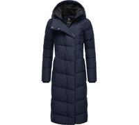 Wintermantel RAGWEAR "Pavla Long", Damen, Gr. XS (34), blau (navy), Außenmaterial: 100% Polyester. Innenfutter: 100% Polyester. Wattierung: 100% Polyester, figurumspielend ca. Mitte Wade, Ärmel ohne Ä