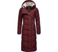 Ragwear Damen atmungsaktiver Wintermantel warmer wasserdichter Steppmantel lang mit Kapuze Pavla Long Intl Wine Red Gr. XXL