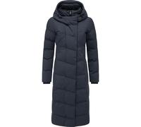 Wintermantel RAGWEAR "Pavla Long Soft YOUMODO", Damen, Gr. 5XL (50), blau (navy), Obermaterial: 100% Polyester; Innenfutter: 100% Polyester; Wattierung: 100% Polyester, gerade kniebedeckend, hoch gesc