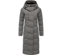 Wintermantel RAGWEAR "Pavla Long Soft YOUMODO", Damen, Gr. 5XL (50), grau, Obermaterial: 100% Polyester; Innenfutter: 100% Polyester; Wattierung: 100% Polyester, gerade kniebedeckend, hoch geschlossen
