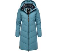 Langer wasserdichter Winter Steppmantel mit abnehmbarer Kapuze "Rebelka" Stone Blue25 S