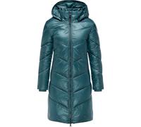 Wintermantel RAGWEAR "Rebelka Shiny", Damen, Gr. XL (42), blau (ocean), Obermaterial: 100% Polyester, Innenfutter: 100% Polyester, Wattierung: 100% Polyester, modisch, figurumspielend knieumspielend, 