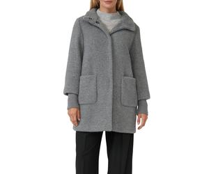 Wintermantel S.OLIVER BLACK LABEL, Damen, Gr. 40, grau, Web, Obermaterial: 63% Polyamid, 37% Polyester. Futter: 100% Polyester, unifarben, lässig geschnitten Po-bedeckend, Rundhals, Bündchen, Mäntel W