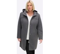 Wintermantel SHEEGO, Damen, Gr. 44, anthrazit, meliert, 90% Polyester, 10% Wolle, Mäntel Wintermantel (38547108-44) anthrazit, meliert