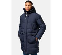 STONE HARBOUR Herren Wintermantel warmer Steppmantel lang mit Kapuze Beviis Navy Gr. XXL