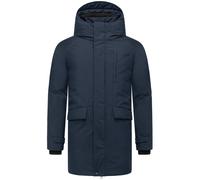 STONE HARBOUR Herren warmer langer Wintermantel mit magnetischer Abdeckleiste und Brusttasche Emriis XX Navy Gr. 3XL