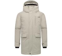 STONE HARBOUR Herren warmer langer Wintermantel mit magnetischer Abdeckleiste und Brusttasche Emriis XX Silver Grey Gr. 3XL