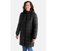 Wintermantel STOOKER WOMEN "Mantel JULIA mit Kapuze", Damen, Gr. 40/42, schwarz, 100% Polyester, slim fit lang, Mäntel, Outdoormantel figurumspielend gefüttert Kapuze für Damen (36513652-M) schwarz