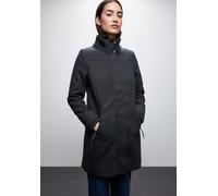Wintermantel STREET ONE, Damen, Gr. 36, grau (obsidian blau), Web, Obermaterial: 100% Polyester. Futter: 100% Polyester, unifarben, gerade ca. Mitte Oberschenkel, Rundhals, Mäntel Wintermantel, Stehkr