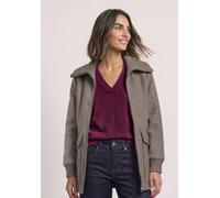 Wintermantel STREET ONE, Damen, Gr. 40, braun (muddy mocha melange), Web, Oberstoff: 69% Polyester, 31% Wolle. Futter: 100% Polyester, unifarben, normal ca. Mitte Oberschenkel, hoch geschlossener Auss