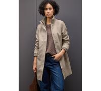 Wintermantel STREET ONE, Damen, Gr. 40, soft sand meliert, Web, Obermaterial: 100% Polyester. Futter: 100% Polyester, unifarben, gerade ca. Mitte Oberschenkel, Rundhals, Mäntel Wintermantel, Stehkrage