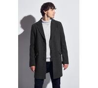 Wintermantel STREET ONE MEN, Herren, Gr. M40, ash grau melange, Stoff, Obermaterial: 90% Polyester, 10% Viskose; Futter: 100% Polyester, unifarben, normal normal, V-Ausschnitt, abgesteppt, Mäntel, mit