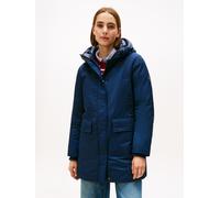 Tommy Hilfiger Damen Parka Padded Nylon mit Kapuze, Blau (Dark Night Navy), M