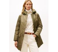 Wintermantel TOMMY HILFIGER "PADDED NYLON REG PARKA", Damen, Gr. M (38), grün (utility olive), Web, Obermaterial: 59% Baumwolle, 41% Polyester, unifarben, Mäntel Wintermantel (84135366-M) utility oliv