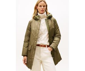 Wintermantel TOMMY HILFIGER "PADDED NYLON REG PARKA", Damen, Gr. M (38), grün (utility olive), Web, Obermaterial: 59% Baumwolle, 41% Polyester, unifarben, Mäntel Wintermantel (84135366-M) utility oliv