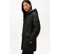 Wintermantel TOMMY HILFIGER "PADDED NYLON REG PARKA", Damen, Gr. M (38), schwarz, Web, Obermaterial: 59% Baumwolle, 41% Polyester, unifarben, Mäntel Wintermantel (85848928-M) schwarz