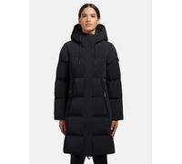 Wintermantel warmer Steppmantel lang und tailliert mit Kapuze "Loni-YM" Black L
