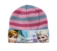 Wintermütze Disney Frozen Olaf Anna und Elsa Mütze Mädchen 3400, Pink-Grau, 48