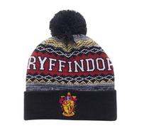 Wintermütze mit Motiv aus Harry Potter "Gryffindor", mit Bommel, grau