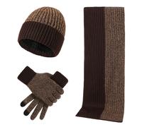 Wintermütze, Schal, Herren-Touchscreen-Handschuhe, warmes Herren-Schal- und Mützen-Handschuh-Set