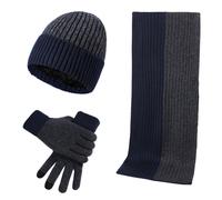 Wintermütze, Schal, Herren-Touchscreen-Handschuhe, warmes Herren-Schal- und Mützen-Handschuh-Set