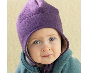 Wintermütze Wolle aubergine Ohrenschutz 42/46