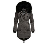 Navahoo Wintermantel »Luluna Prc« edler Parka m. Kunstfellkapuze, grau