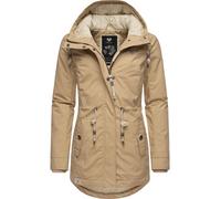 Winterjacke RAGWEAR "Monadis Black Label", Damen, Gr. L (40), grau (taupe), Außenmaterial: 65% Polyester, 35% Baumwolle; Innenfutter: 100% Polyester; Wattierung: 100% Polyester, figurbetont Po-bedecke