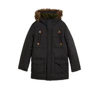 Winterparka mit Lederimitat-Details und Fellkapuze 164/170