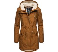 Wintermantel RAGWEAR "Elsie" Gr. L (40), braun (zimt) Damen Mäntel Wintermäntel stylischer Winterparka mit Kapuze und Teddyfleece (11018439-L)