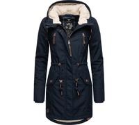 Wintermantel RAGWEAR "Elsie" Gr. S (36), blau (royalblau) Damen Mäntel Wintermäntel stylischer Winterparka mit Kapuze und Teddyfleece Bestseller (98559217-S)