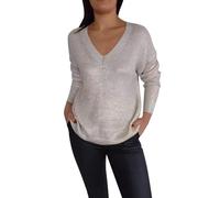 Winterpullover Damen Warm Elegant Große Größen, Glitzer Strickpullover Damen V Ausschnitt Strickpulli Winter Feinstrickpullover Sexy Sweatshirt Langarm Pullover Modischer Casual Langarmshirt