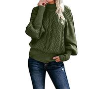 Winterpullover Damen Warm Rollkragen, Strickpullover Damen Lang Elegant | Strick GrobStrickpullover Langarm Rollkragenpullover Winter Pullunder Casual Kuschelpullover Sweatpullover