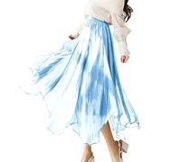 Winterrock Damen, Damen Rock Eleganter Langer Satinrock für Damen Herbst 2025 hoher Bund ausgestellter A-Linien-Midirock mit hoher Taille ideal für Cocktailpartys und Hochzeiten