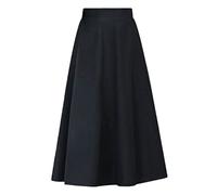 Winterrock für Damen, Wolle, modisch, hohe Taille, Basic, Wollröcke, lässig, dick, warm, Schwarz (76 cm) Mid, 52