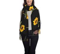 Winterschal - Mango Frauen Lange Schals Warme Quaste Schal Stola Für Frauen Damen, Bloom Sonnenblume, One size