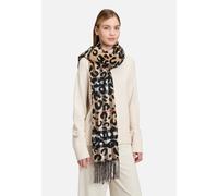 Winterschal mit Fransen Camel/Black Damen