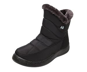 Winterschuhe Damen Bequem rutschfeste Winterstiefel Winter Outdoor Boots Leicht Bequem rutschfest Schneestiefel Warm Schlupfstiefel Kurzschaft Stiefel Flach Frauen Wanderschuhe