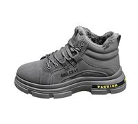 Winterschuhe Herren Hoch Warm Stiefeletten | Gefüttert Leichte Winterboots Schnürboots Unisex Outdoor Schneestiefel Sneaker Rutschfest Trekkingschuhe Gr 38-46 EU