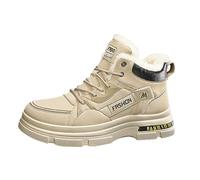 Winterschuhe Herren Hoch Warm Stiefeletten | Gefüttert Leichte Winterboots Schnürboots Unisex Outdoor Schneestiefel Sneaker Rutschfest Trekkingschuhe Gr 38-46 EU