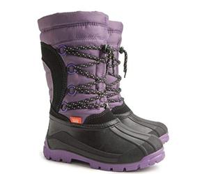 Winterschuhe Mädchen Kinder Demar Schneestiefel Kinderstiefel Wolle Winterstiefel warm gefüttert Snow Boots Schnellschnürung Gr. 27/28 violett