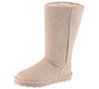 Winterstiefel BEARPAW "ELLE TALL", Damen, Gr. 41, Normalschaft, grau (mushroom), Veloursleder, Schuhe Schlupfstiefel Winterstiefel, Schlupfstiefel mit wasserabweisender Neverwet Imprägnierung (1143735