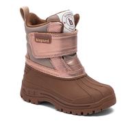 Winterstiefel BISGAARD "pixie", Damen, Gr. 32, rosa (rosegold, braun), Leder, Synthetik, Textil, metallic, Schuhe Winterstiefel, Klettstiefel mit Lammwolle, Größenschablone zum Download (56095206-32)