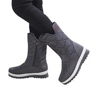 Winterstiefel Damen Gefüttert, Boots Winter Herbst Elegant Outdoor Schneeboots Moonboots Schwarz Absatz Warme Schneestiefel