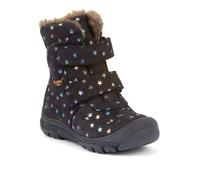 Winterstiefel FRODDO "LINZ WOOL TEX HIGH", Mädchen, Gr. 26, dunkelblau, glitzer, Veloursleder, Glitzermuster, Schuhe Winterstiefel, Klettstiefel, Snowboots mit Wollfutter (78245025-26)