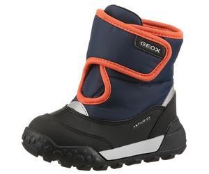Winterstiefel GEOX "B TREKKYUP BOY B ABX", Damen, Gr. 26, orange (navy, orange), Synthetik, Textil, Schuhe Winterstiefel, Snowboots, Klettschuh mit Warmfutter, Größenschablone zum Download (25354117-2