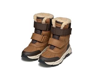 Winterstiefel GEOX "J FLEXYPER PLUS BOY", Damen, Gr. 32, braun, Synthetik, Textil, Schuhe Winterstiefel, Snowboots, Klettstiefel mit Warmfutter, Größenschablone zum Download (63021067-32) braun